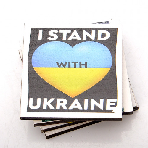 Магніт український 6х6см I stand with Ukraine